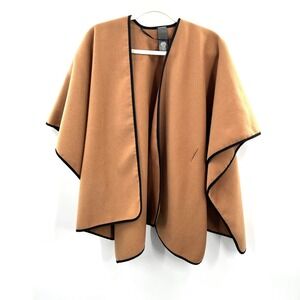 Vince Camuto Brown Poncho wrap cape timeless sophisticated camel quiet luxury OS